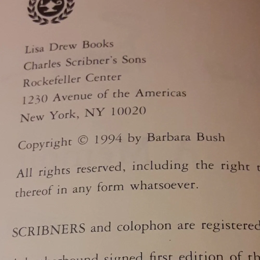 A Memoir Barbara Bush Hardcover Book